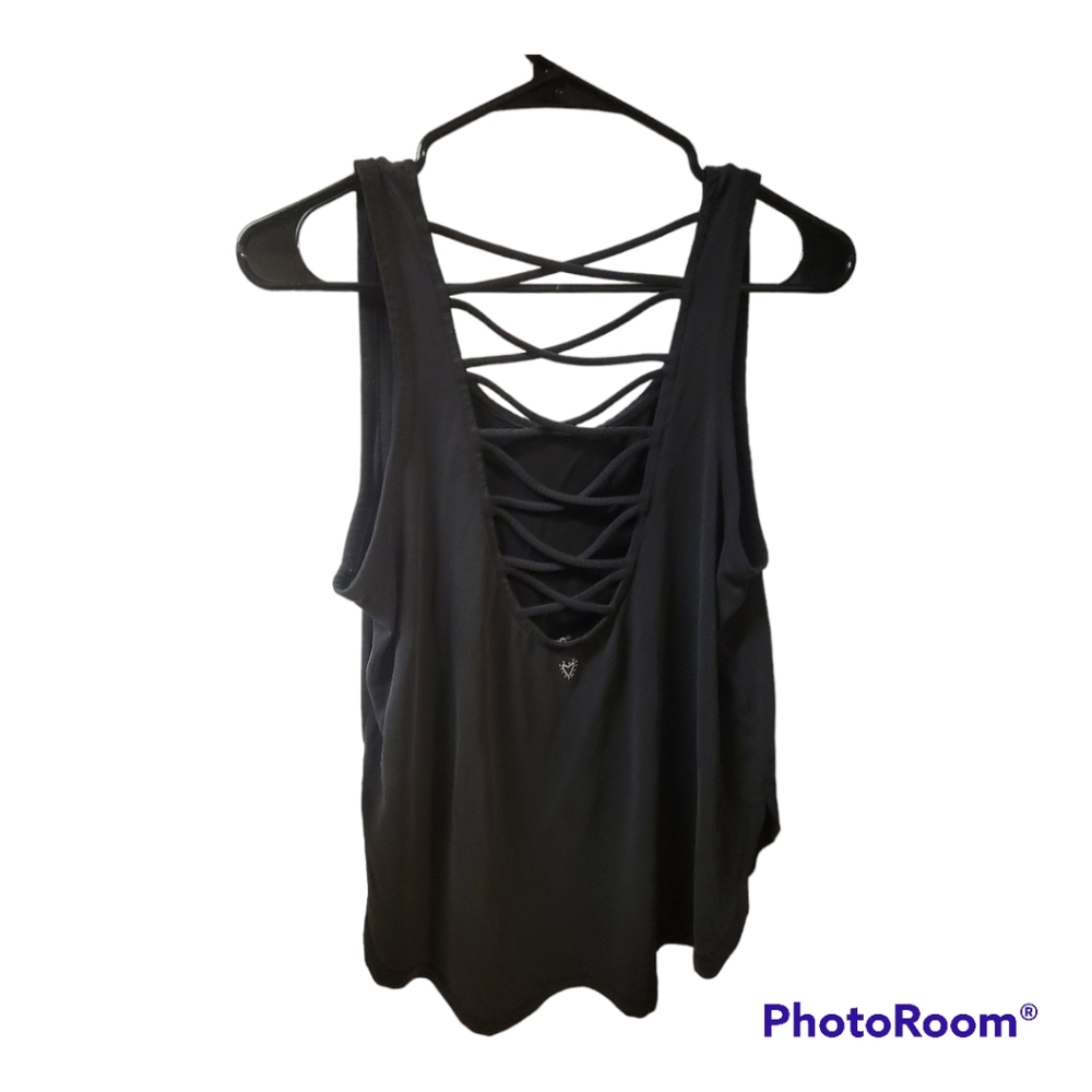 Betsey Johnson Performance Black Tank Top Size Medium